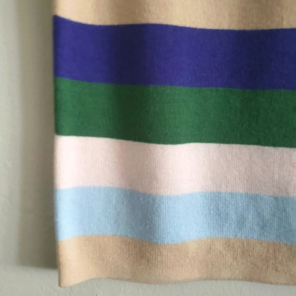 KULE Anthropologi Skirt Womens M Misty Blue Striped Multicolored Elastic Waist - Picture 3 of 7